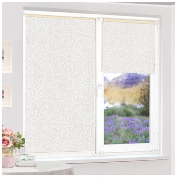 Фото Штора рулонная срш-01м-7591 66(62)*170см металлик принт кремовый