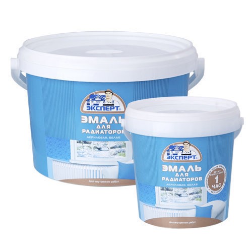 Фото Эмаль акриловая для радиаторов отопления 2,5кг белая п/матовая /эксперт/