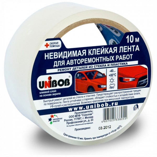 Фото Лента клейкая для авторемонтных работ невидимая 48мм*10м unibob