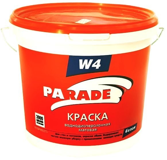 Фото Краска W4 база а бел мат акрил Parade 5 л