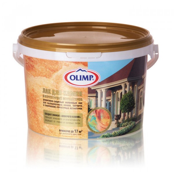 Фото Лак олимп 2,5л для камня и штукатурки
