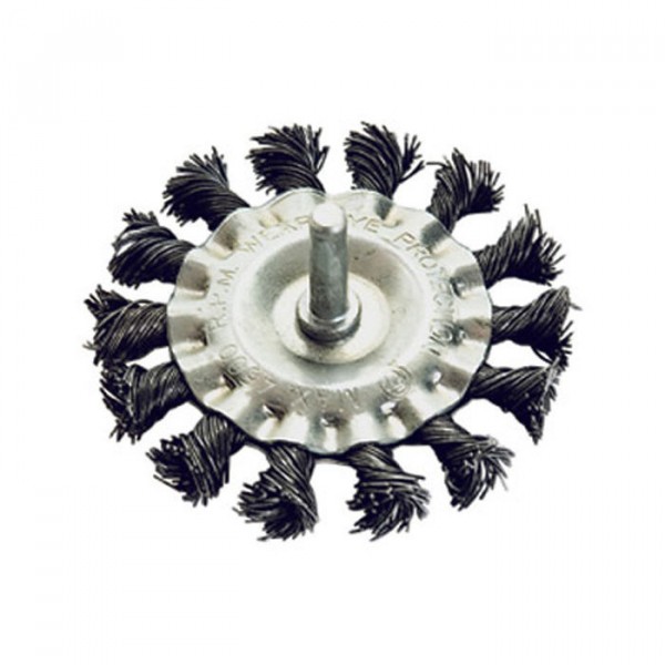 Фото Щетка для дрели плоская 75мм витая стальная проволока matrix 74430