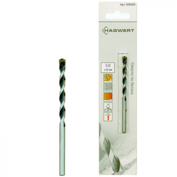 Фото Сверло по бетону 5*85мм hagwert 506005