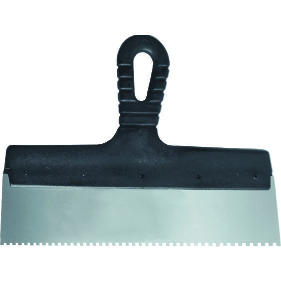 Фото Шпатель зубчатый 200мм зуб  6*6мм, нерж., с пласт. ручкой сибртех 85464