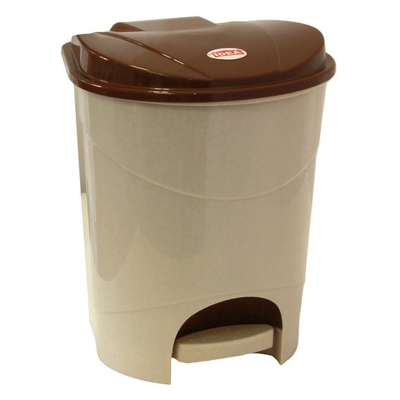 Фото Контейнер для мусора с педалью 11л беж. мрамор