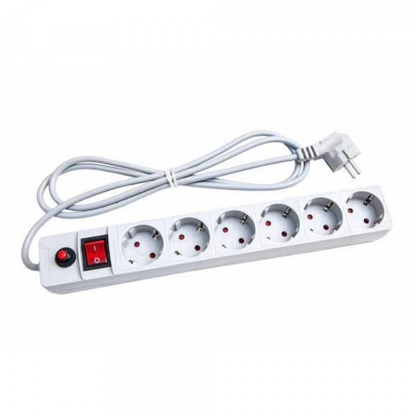 Фото Фильтр сетевой 1,8м 6гн (пвс 3*0,75) евро универсал серый