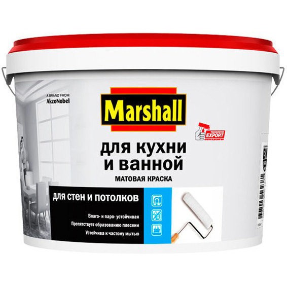 Фото Краска marshall для кухни и ванны в/э wo 2,5л 81-501-03
