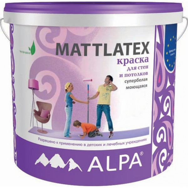 Фото Краска латексная маттлатекс для стен и потолков матовая 10л