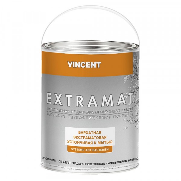 Фото Краска vincent extramat бархатная для стен и потолков 2л