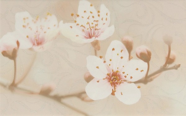 Фото Декор сакура 02 коричневый 25*40