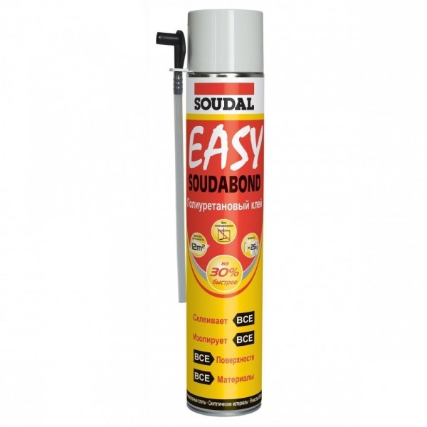 Фото Клей -пена полиуретановая soudal 750мл для гипсокартона, панелей, минваты