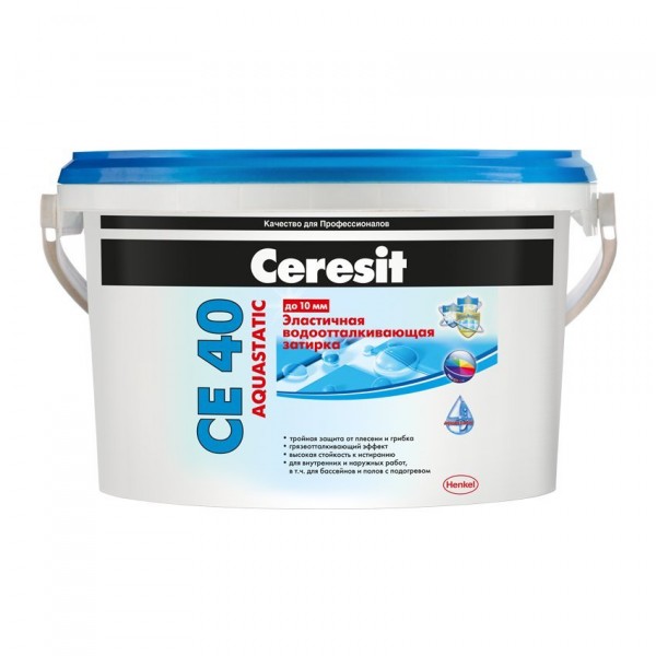 Фото Затирка водоотталкивающая ceresit се 40, цвет , 2 кг
