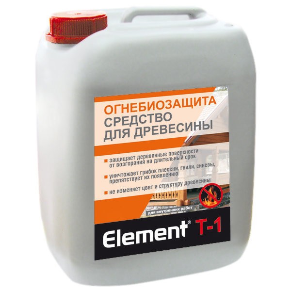 Фото Средство для защиты дерев. поверхностей от возгорания огнебиозащита элемент т-1 4л