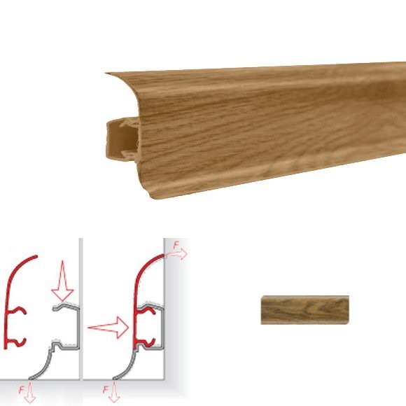 Фото Плинтус пластиковый ngf56 дуб старый й 2,5м ngf019