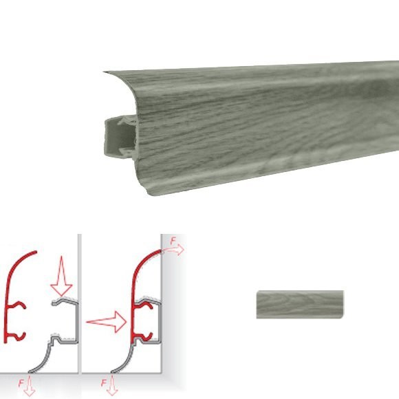 Фото Плинтус пластиковый ngf56 шато серый 2,5м ngf099