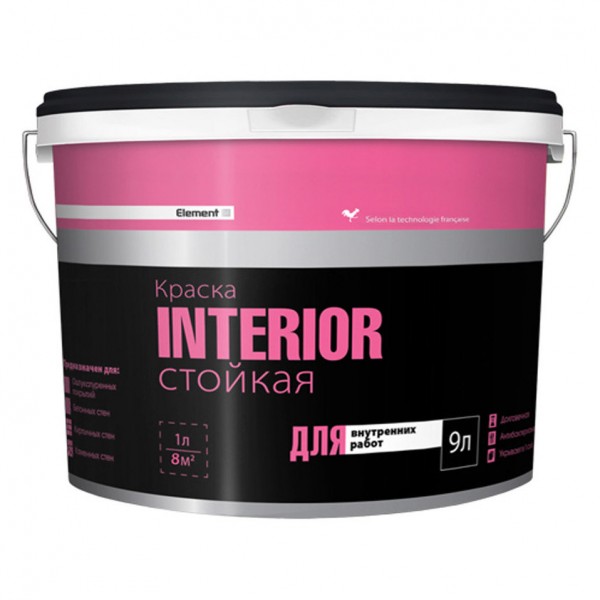 Фото Краска акриловая element se interior для стен и потолков 9л (14,13кг)