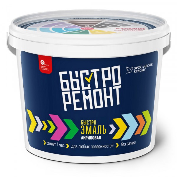 Фото Быстроэмаль белая акриловая шелковисто-матовая ведро 2,7 кг