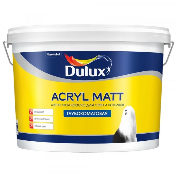 Фото Краска  dulux глубокоматовая bw 9л