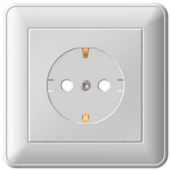 Фото Розетка 1-ая Se Wessen W59 скрытая, с заземлением, со шторками и рамкой сл.кость, Rs16-152-28