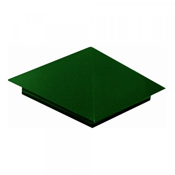 Фото Колпак на забор, цвет зеленый мох ral 6005, 400 х 400 мм