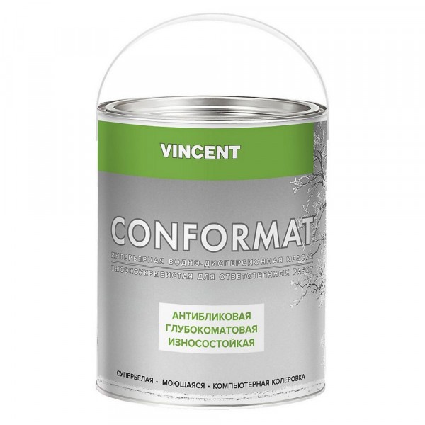 Фото Краска vincent conformat  база с матовая для внутренних работ 2л
