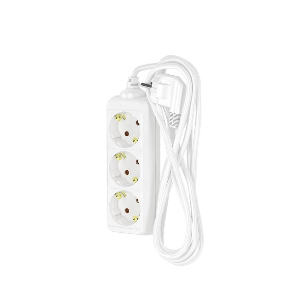 Фото Удлинитель сетевой фотон 16-53е, 5м, 3 розетки, 16а, с заземл, белый