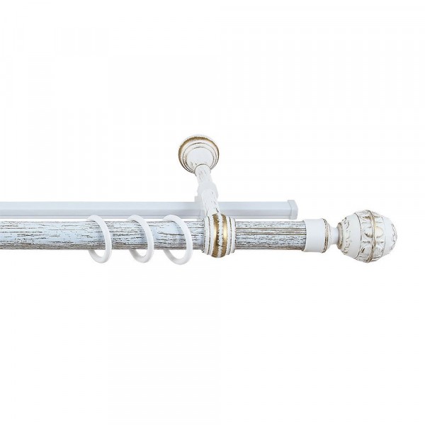 Фото Карниз валанс + u-шина белое золото/патина 2,0м