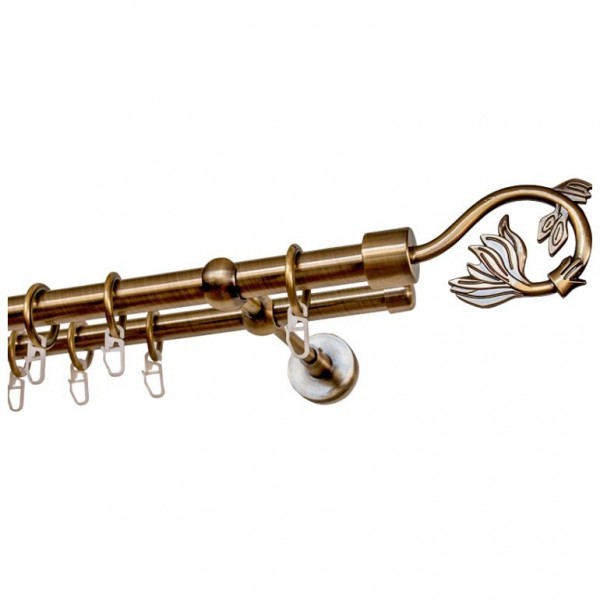 Фото Карниз 681.d20 ост двухрядный с/н крокус 1,6м , бронза