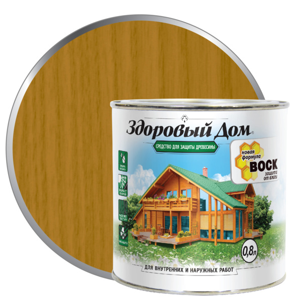 Фото Деревозащитное средство здоровый дом 0,8л тик
