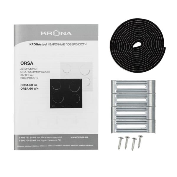 поверхность варочная электрическая orsa 60 bl krona независимая ка-00001045