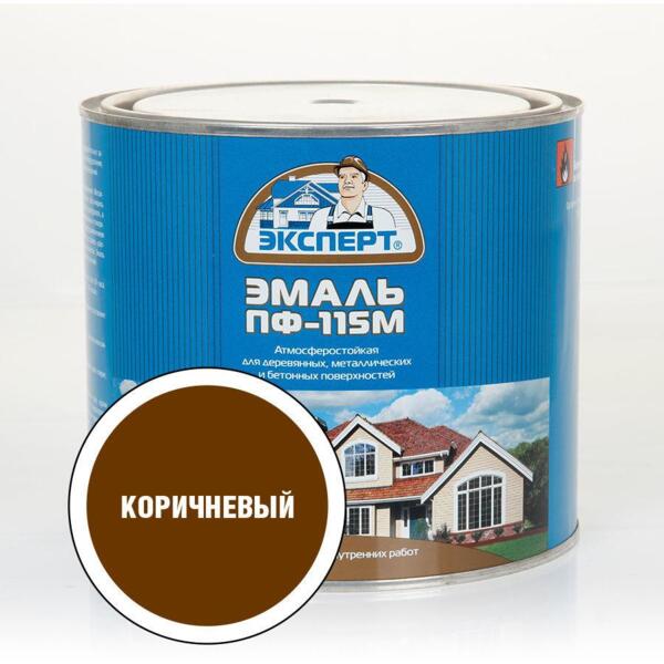 Фото Эмаль пф-115м эксперт 1,8кг коричневая