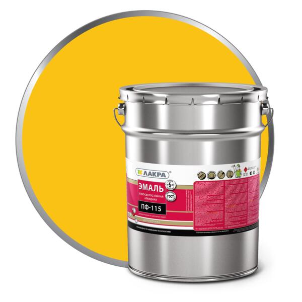 Фото Эмаль пф-115 (лакра) 20кг желтый