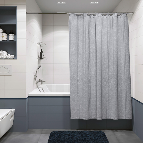 Фото Шторка для ванной комнаты miracle silver 200*180см fora полиэстер for-mir208sil