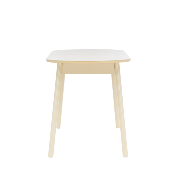 Фото Стол раздвижной leset мидел мини, металл кремовый, стекло кремовое