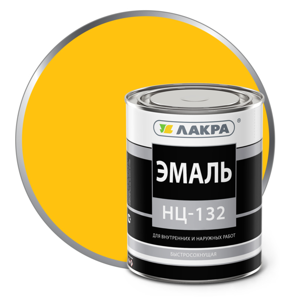 Фото Эмаль нц-132 0,7кг желтая /лакра/