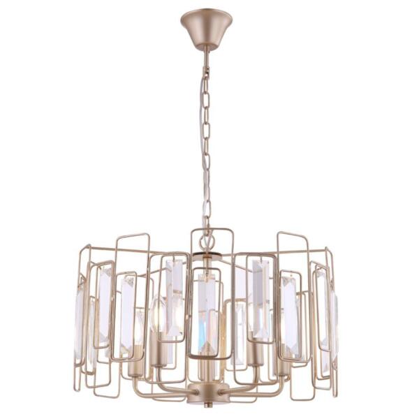 Фото Люстра freya rowena fr5045pl-05g е14 5x60вт ip 20 матовое золото