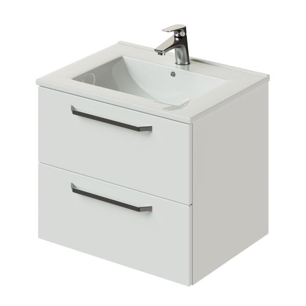 Фото Тумба с раковиной подвесная итана white 75 размер (белый глянец)