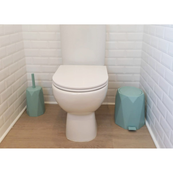 Фото Контейнер для мусора 4,5л призма idea м с педалью голубой 2482