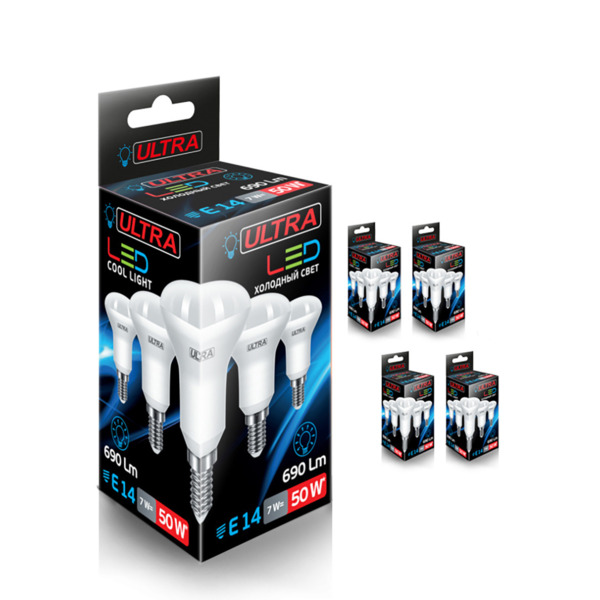 Фото Лампа светодиодная ultra е14 грибок 7вт 4000к
