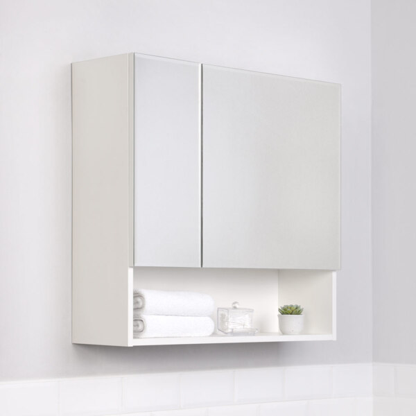 Фото Шкаф-зеркало ika уют 75 белый глянец