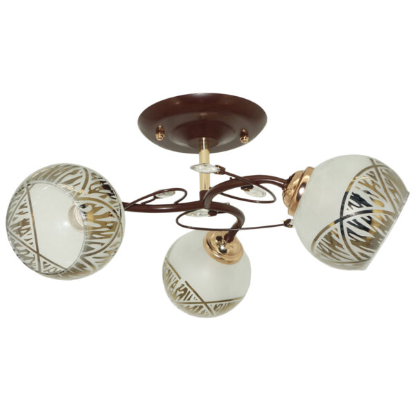 Фото Люстра потолочная россвет рс20693 brn+fg/3c е27 3x60вт ip 20