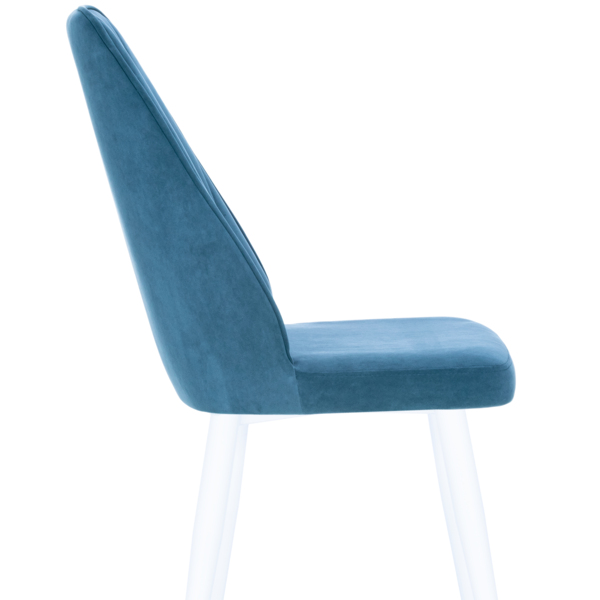 Фото Стул leset дрим, каркас белый, велюр vendetta 25 морская волна