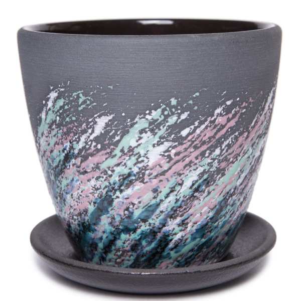 Фото Горшок живопись черный крокус №1