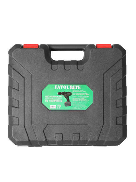 дрель аккумуляторная 144в 2ач 26нм 2 батареи кейс favourite dc 1402 promo
