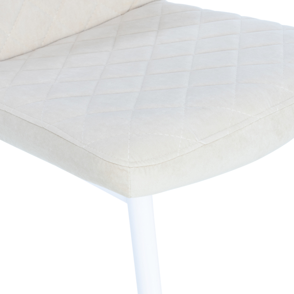 Фото Стул leset шейл, каркас белый, велюр ultra sand песок