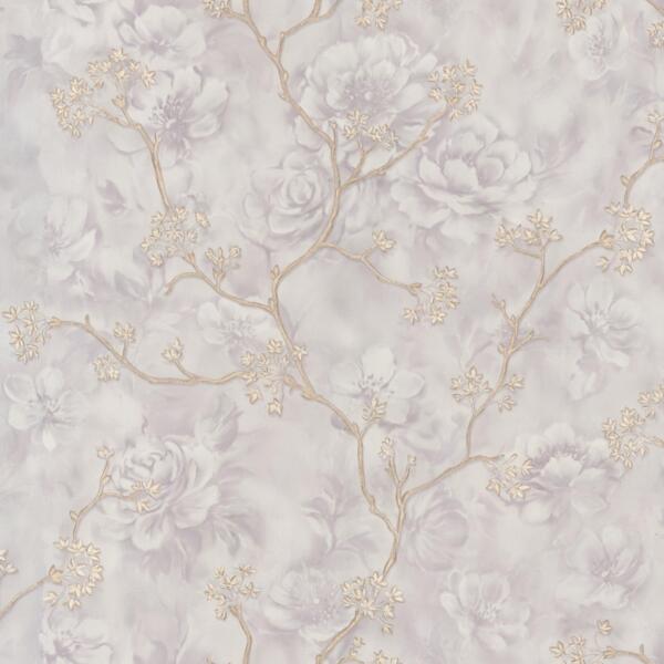 Фото Обои 7142-11 euro decor blooming флизелин 1.06x10,05м флористика серый