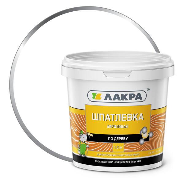 Фото Шпатлевка по дереву лакра 1,5кг белый