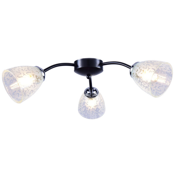 Фото Люстра потолочная россвет рс20677 bk+cr/3c е27 3x60вт ip20