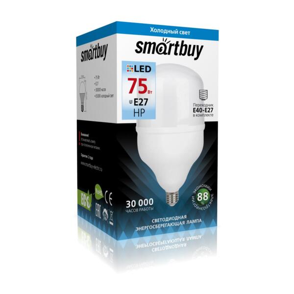 Фото Лампа светодиодная smartbuy led sbl-hp-75-65k-e27 е40 цилиндрическая 75вт 6500к