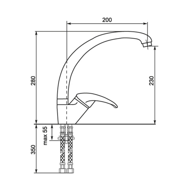 Фото Смеситель для кухни однорычажный mixline 40к 526181